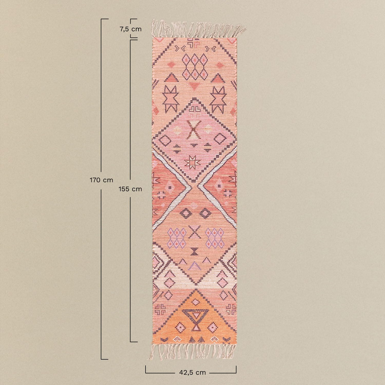 Sklum Nuada Ethnic tappeto corridoio in iuta 170x42,5 cm