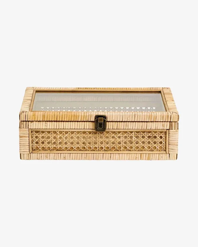 Bambua CASE S scatola rattan naturale vetro