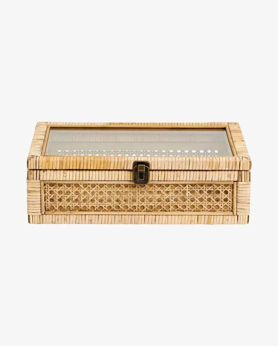 Bambua CASE S scatola rattan naturale vetro