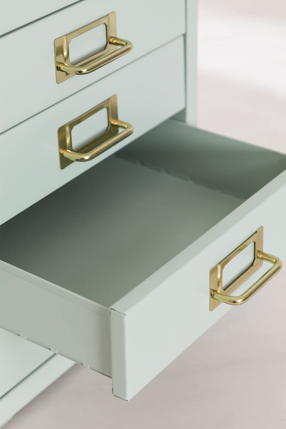 Sklum Kazuo Schedario da Tavolo in Metallo Celadon 5 Cassetti