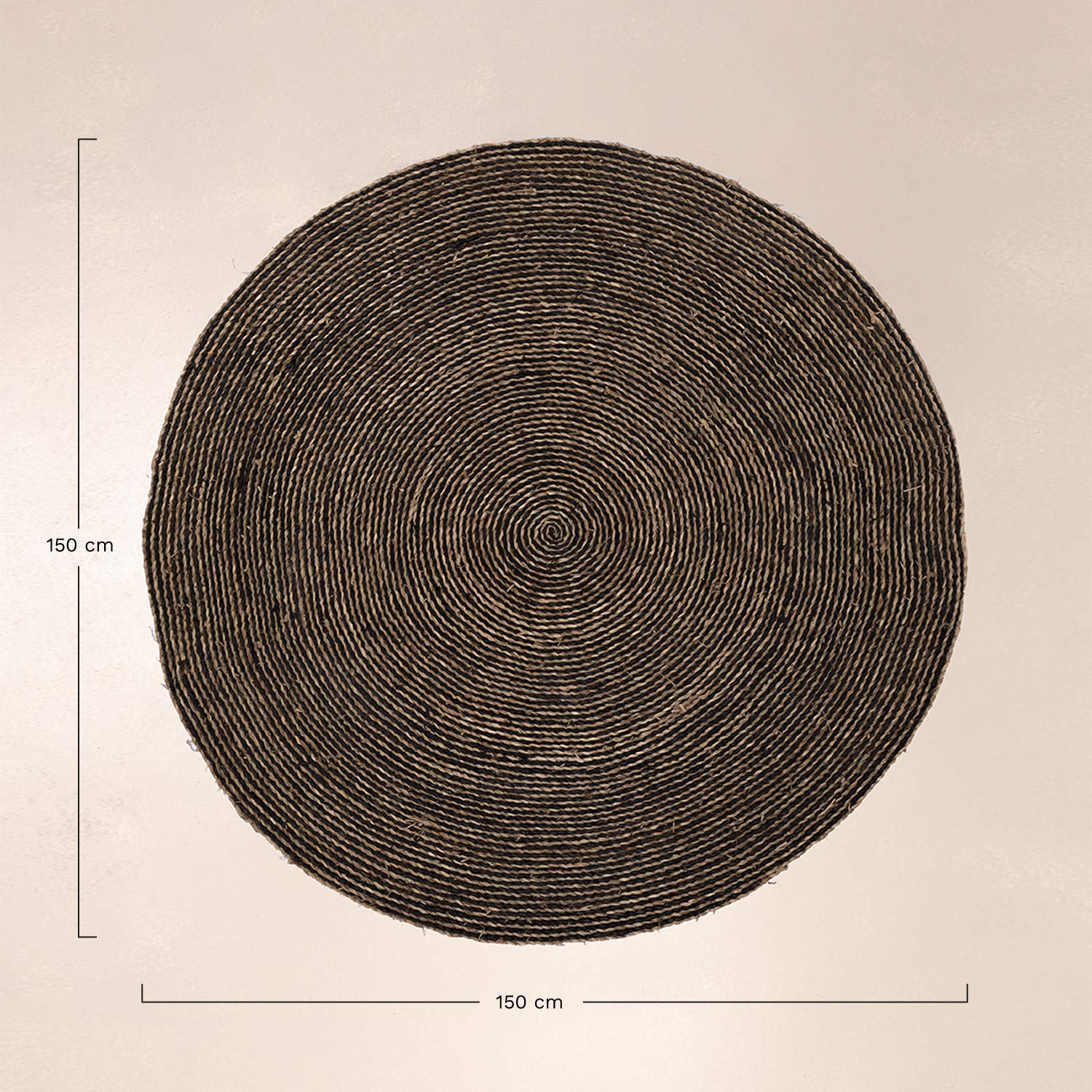 Sklum Font tappeto rotondo iuta Ø150 cm naturale