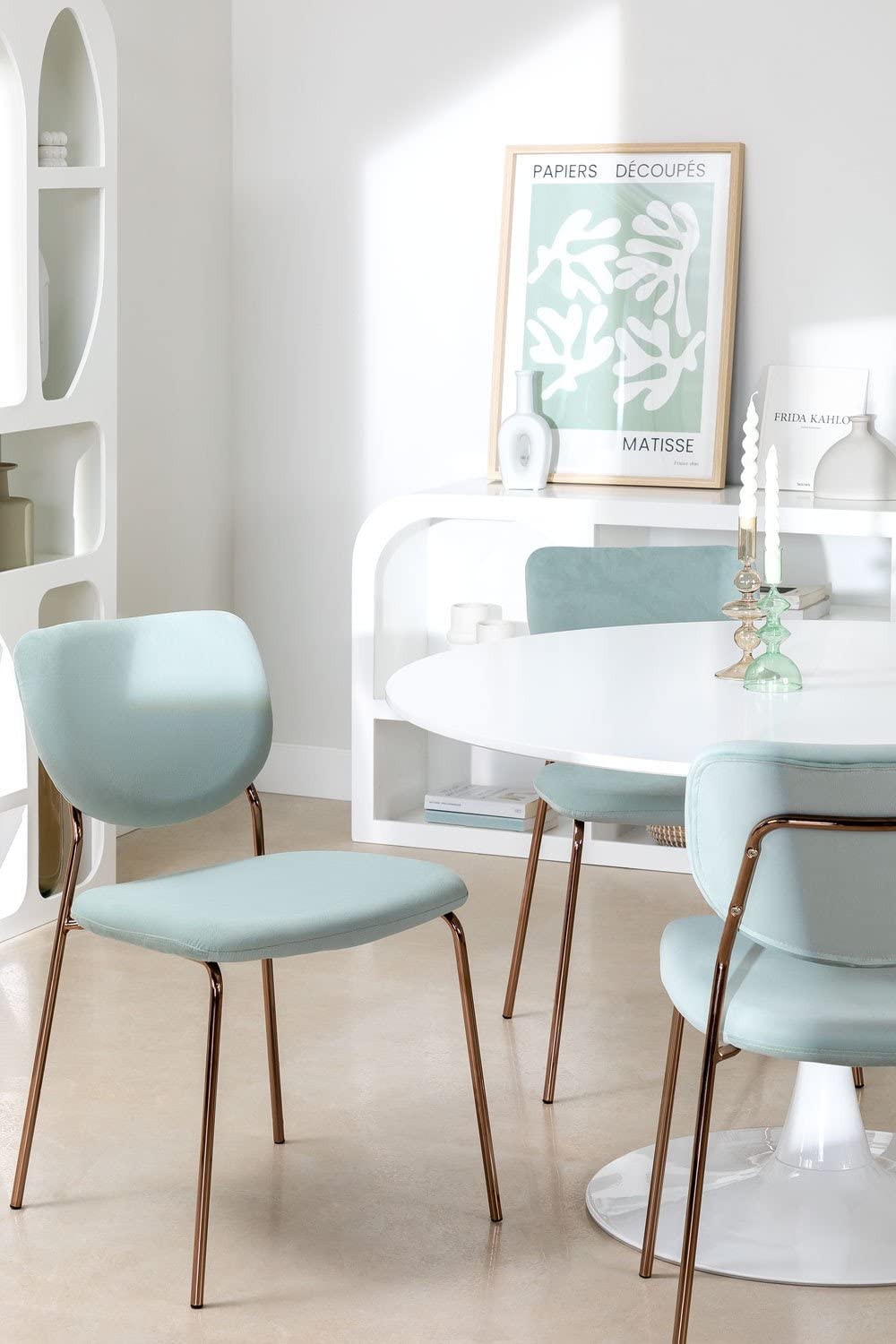 Sklum Taris sedia da pranzo in velluto Iceberg oro