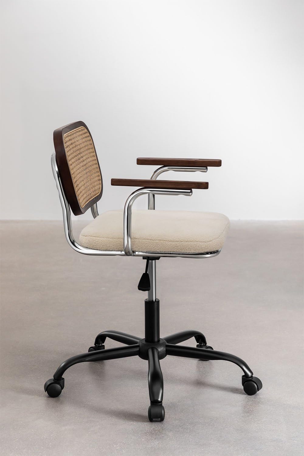 Sklum Tento Sedia da Ufficio in Ciniglia con Rattan