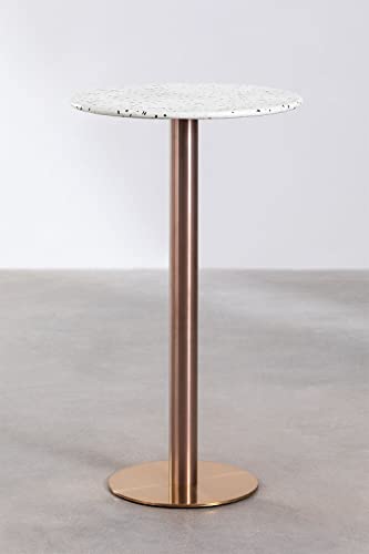 Sklum Malibu tavolo bar alto rotondo Ø60 cm in terrazzo