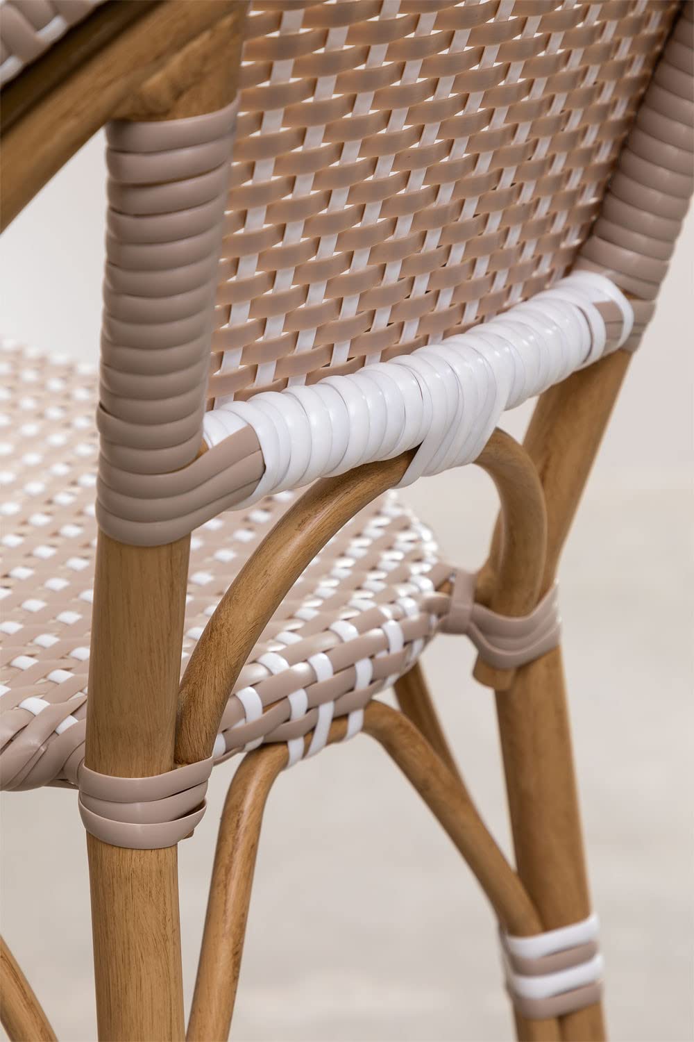Sklum Alisa Bistro sgabello alto giardino grigio talpa rattan