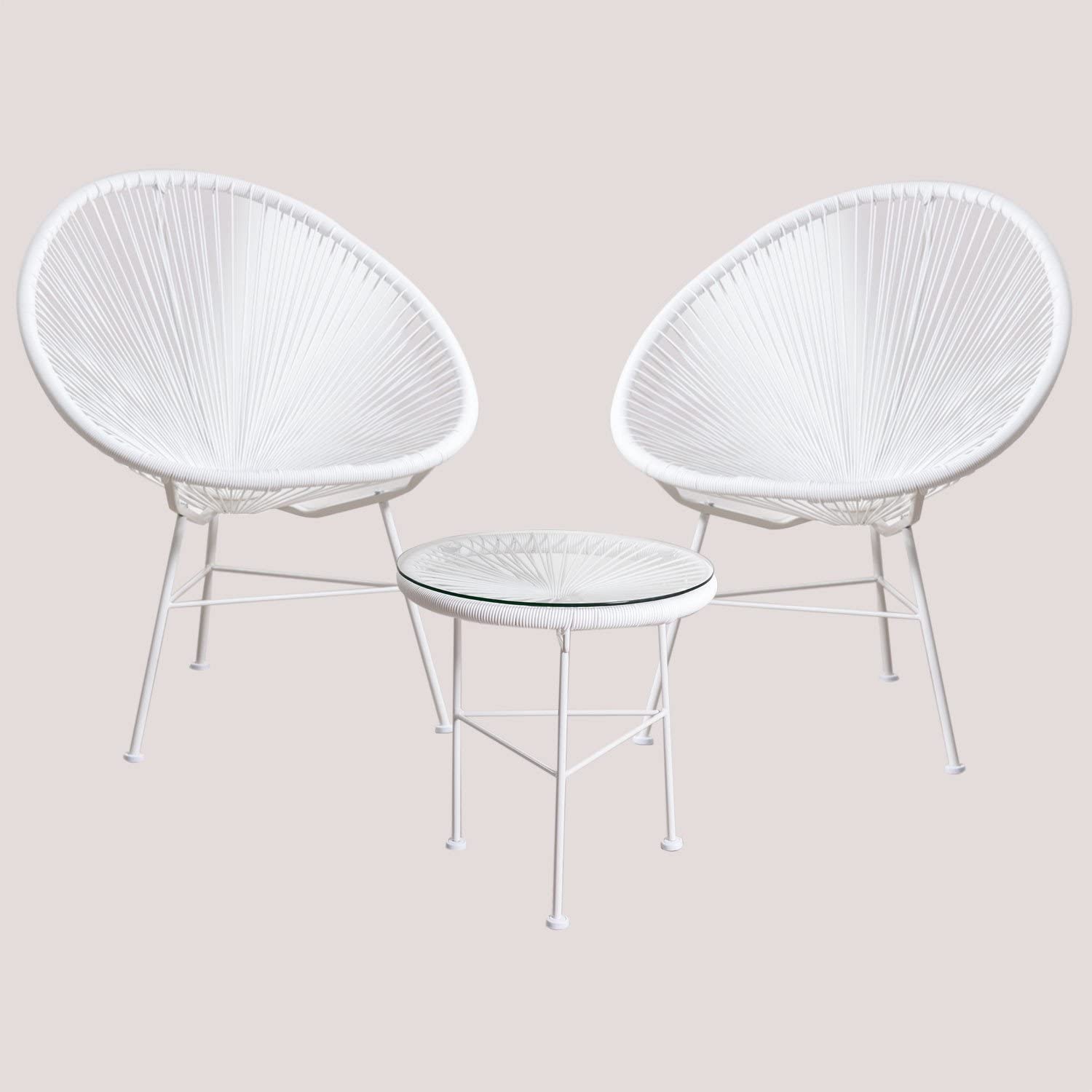 Sklum New Acapulco set 2 sedie + tavolo bianco