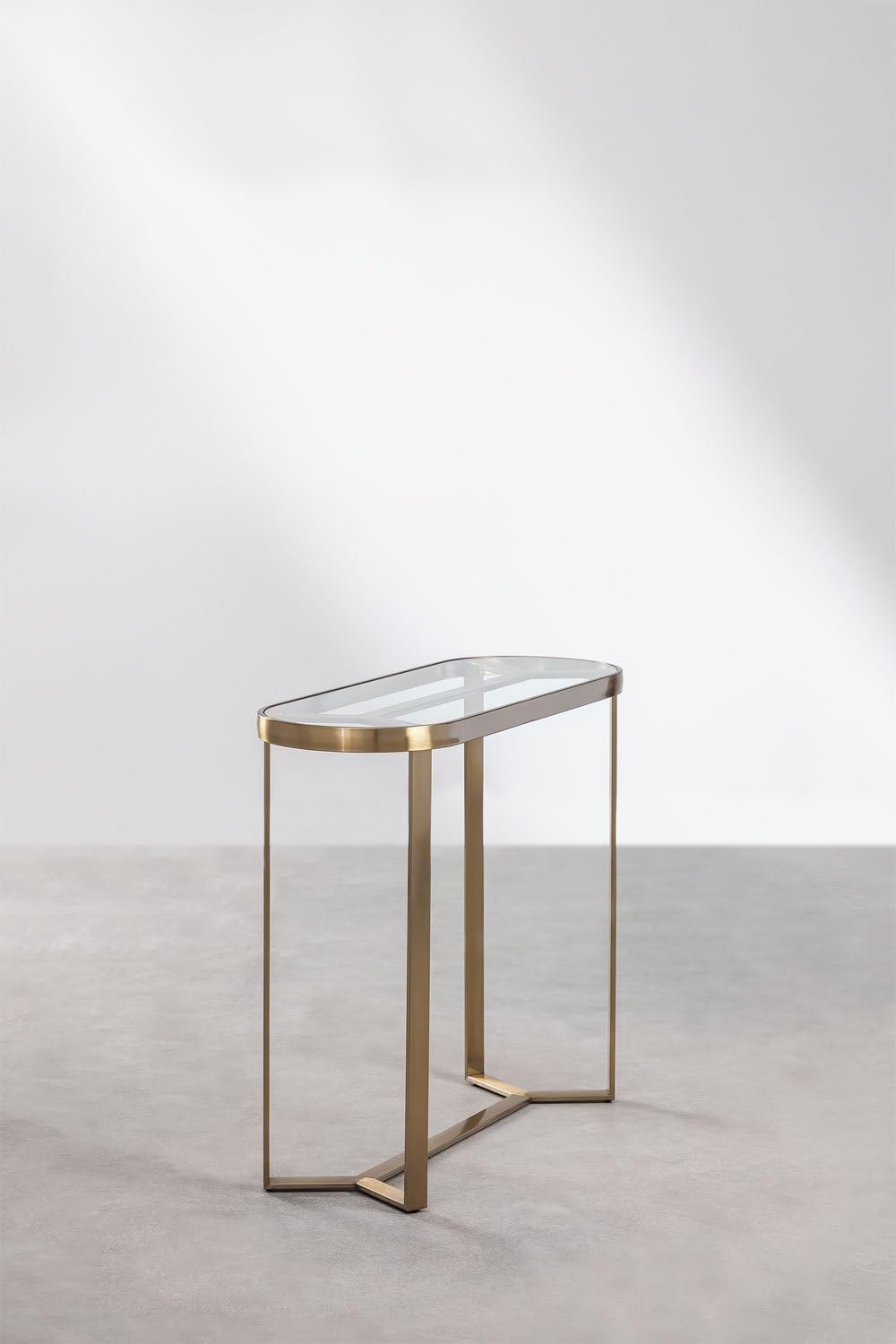 Sklum Amelia consolle vetro e acciaio oro opaco 100 cm