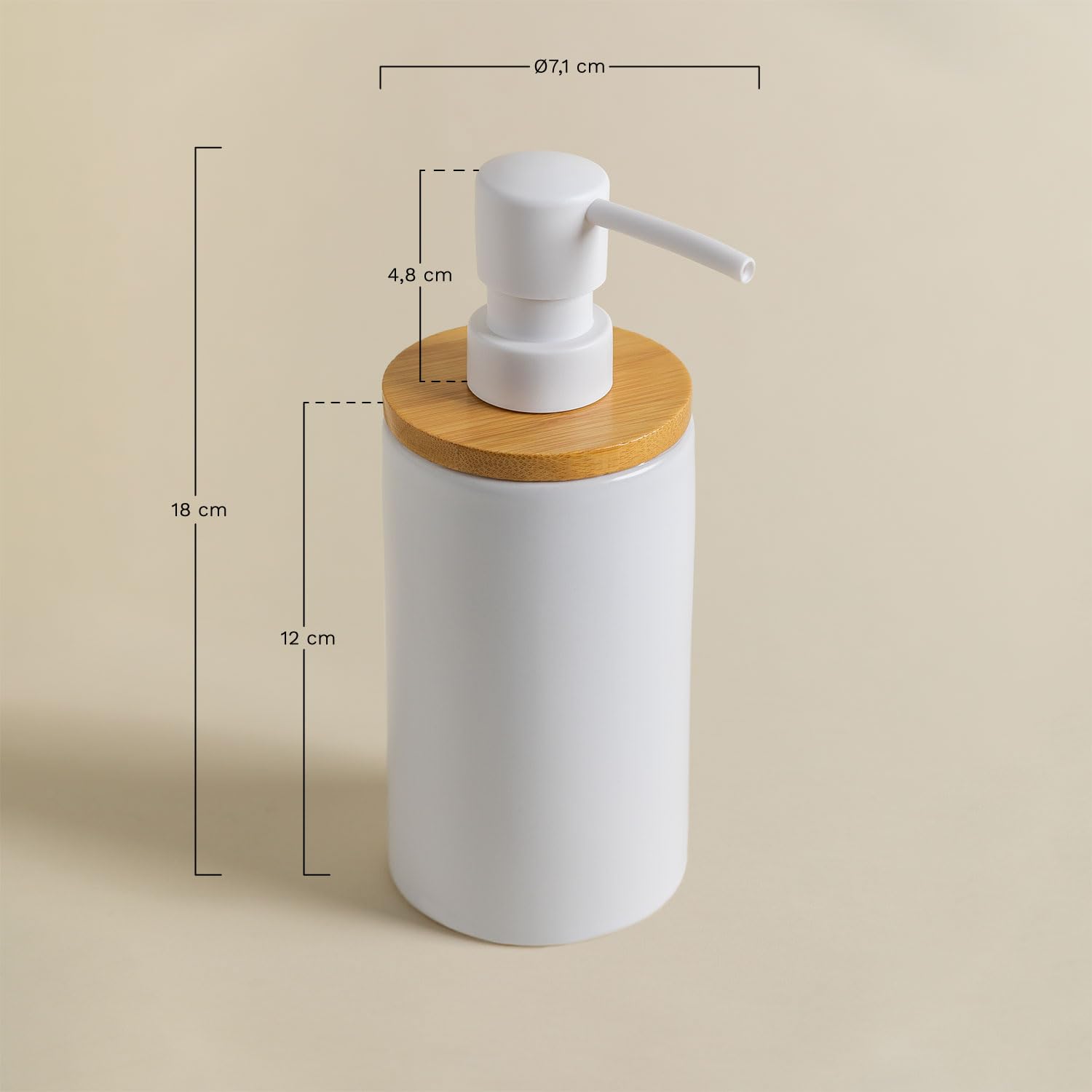 Sklum Elvan Dispenser Sapone Ceramica Bambù