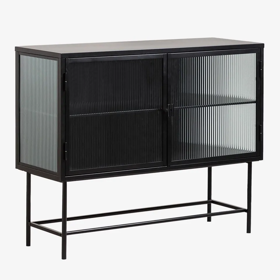 Sklum Verticale madia metallo vetro nera 110 cm