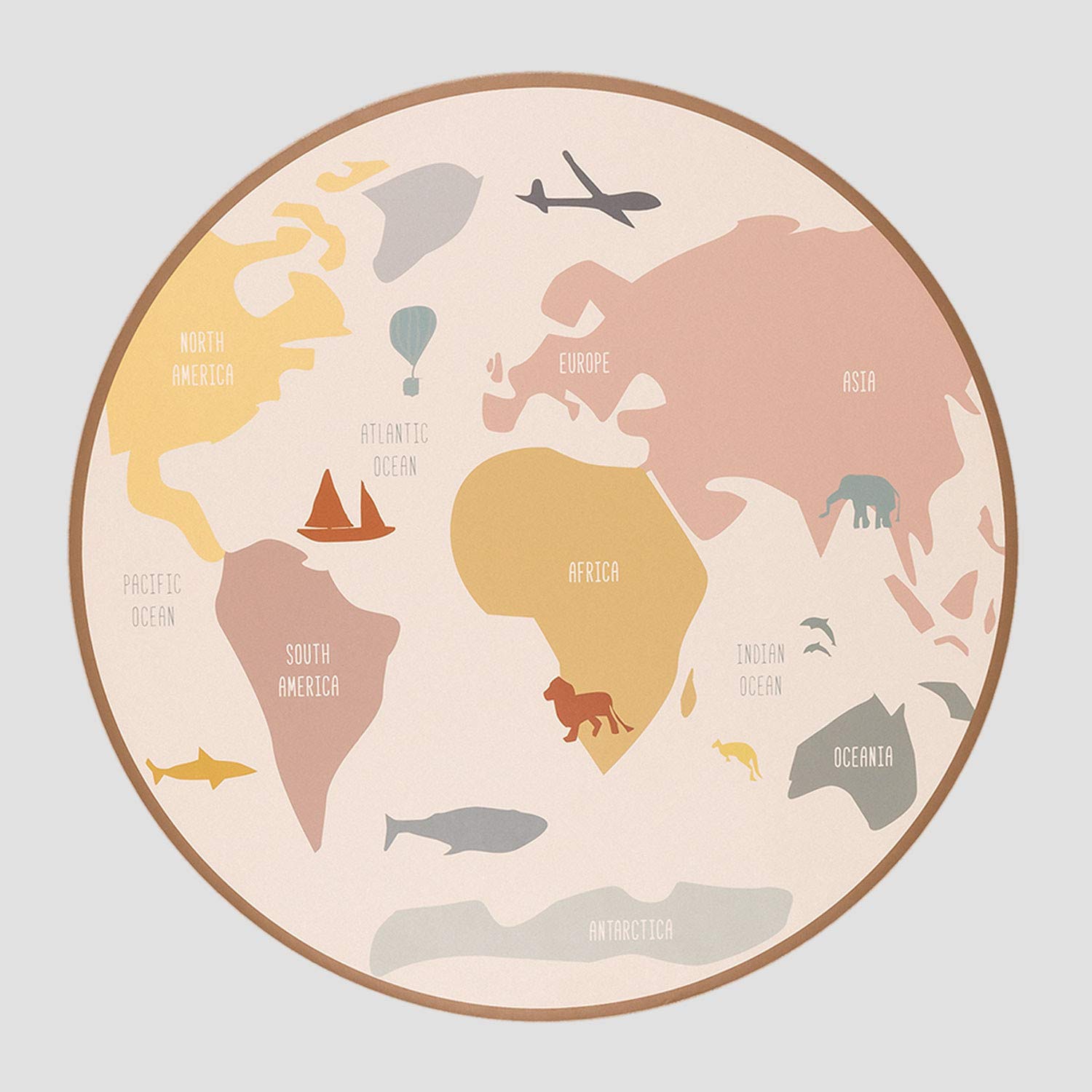Sklum Nirar Kids A Tappeto Rotondo Ø150 cm Vinile Mappa