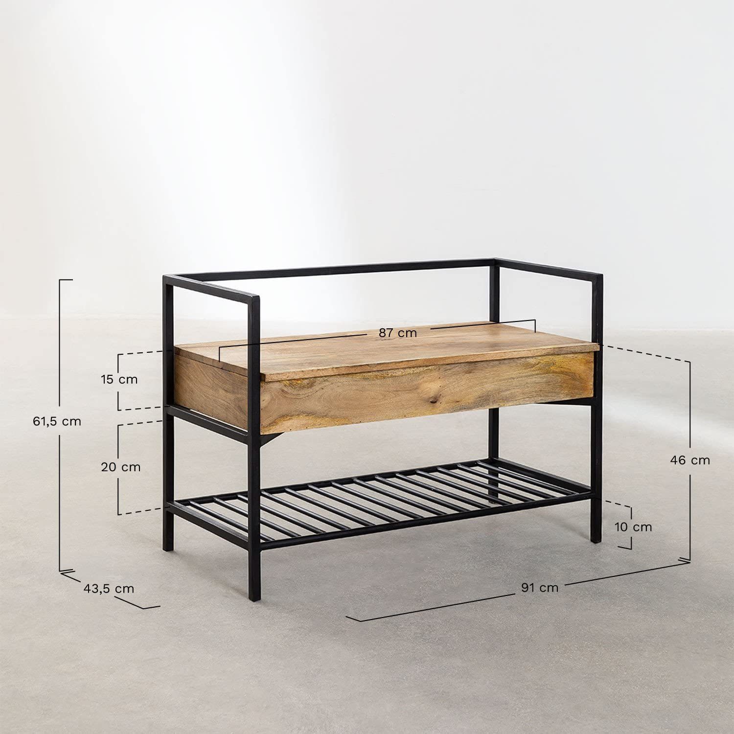 Sklum Okut scarpiera legno mango 91 cm con panca