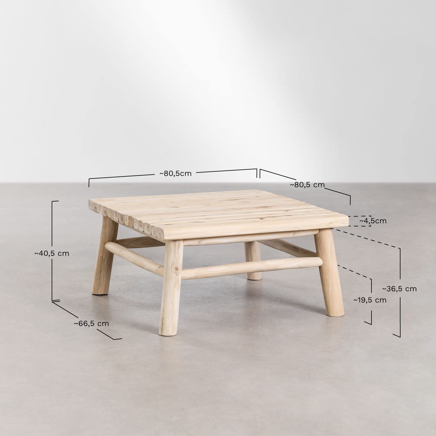 Sklum Narel tavolino soggiorno teak 80x80 cm