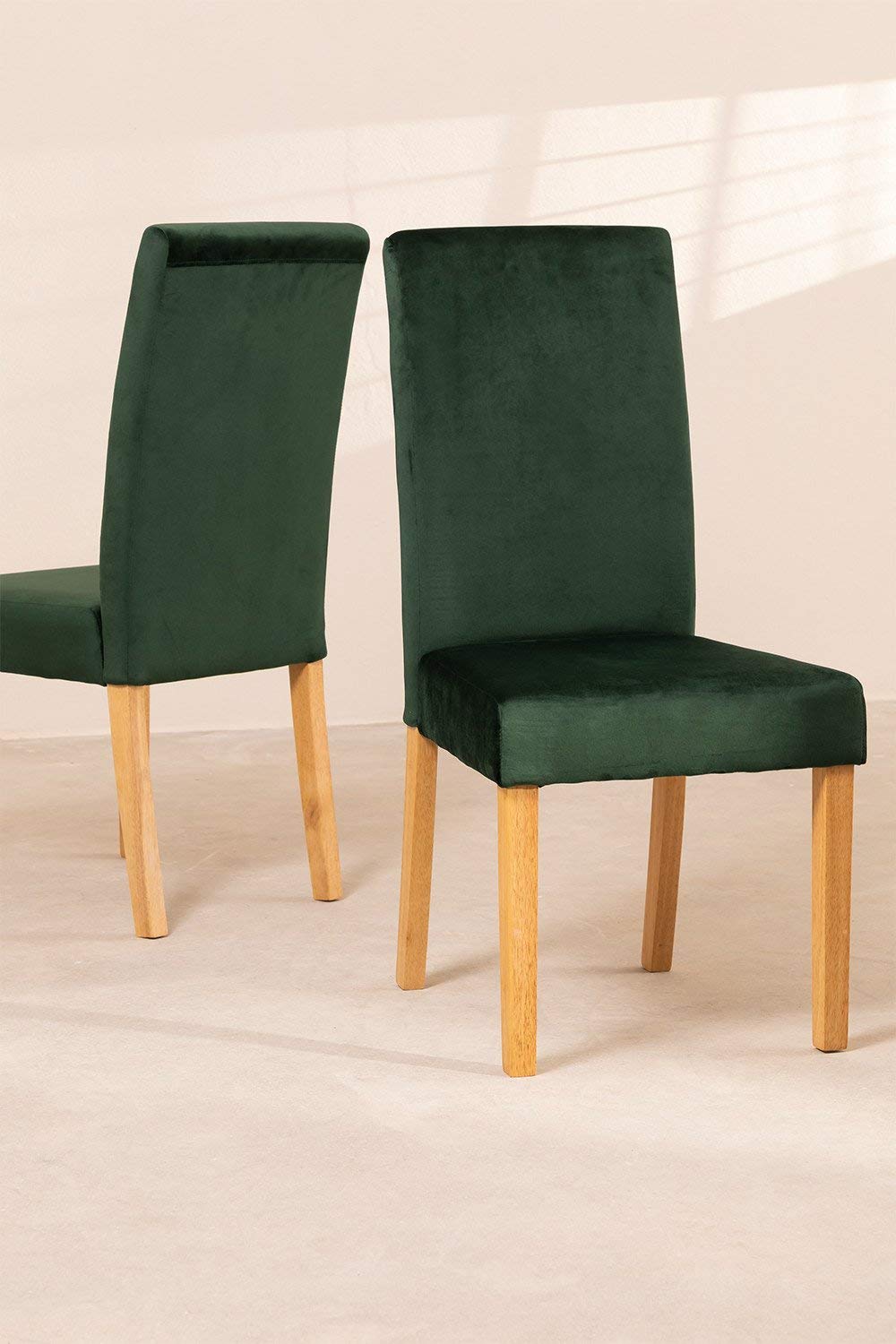 Sklum Cindy Sedie Sala da Pranzo Velluto Pack 2 Greenery