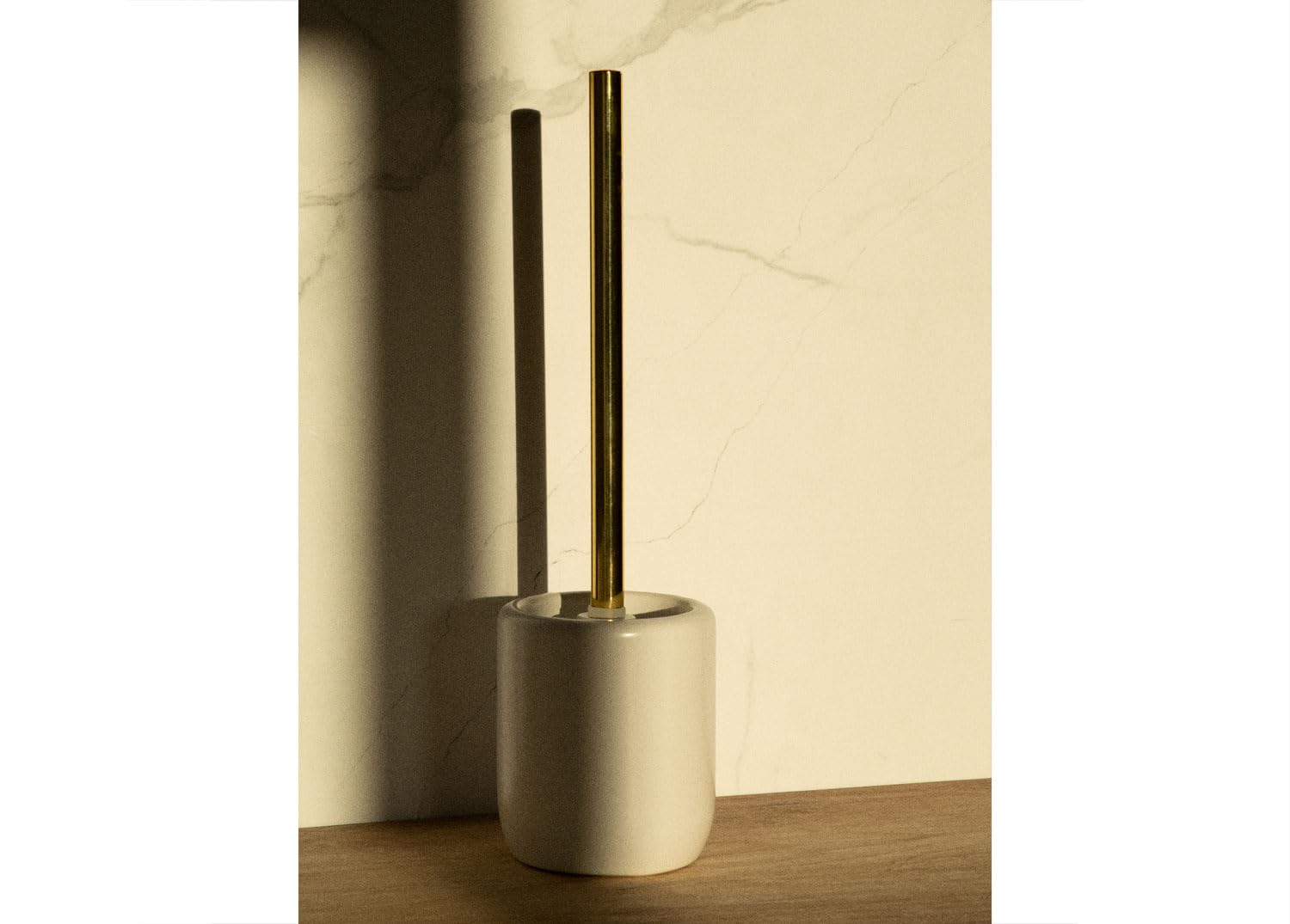 Sklum Pierk scopino bagno bianco ceramica acciaio
