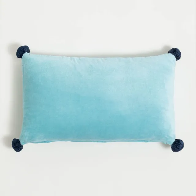 Sklum Dori cuscino rettangolare velluto blu 50x30
