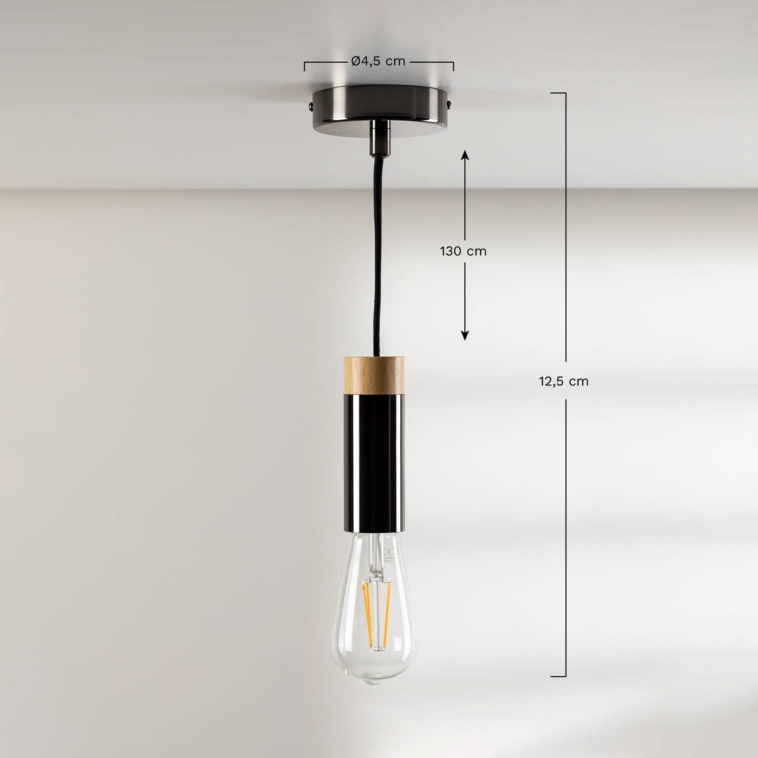 Sklum Thor lampada a sospensione oro in legno e acciaio