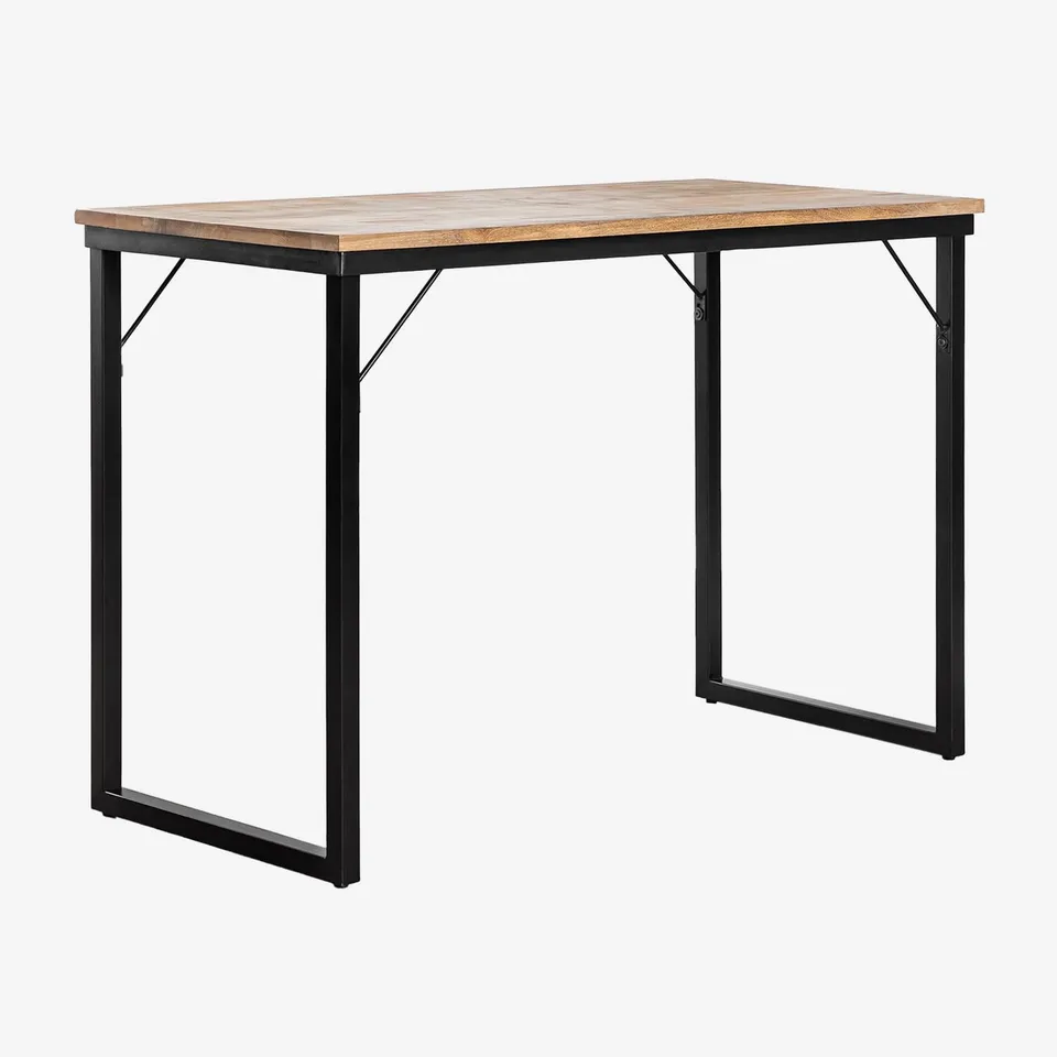 Sklum Nargys Tavolo Alto Bar Nero 152 cm Legno Riciclato