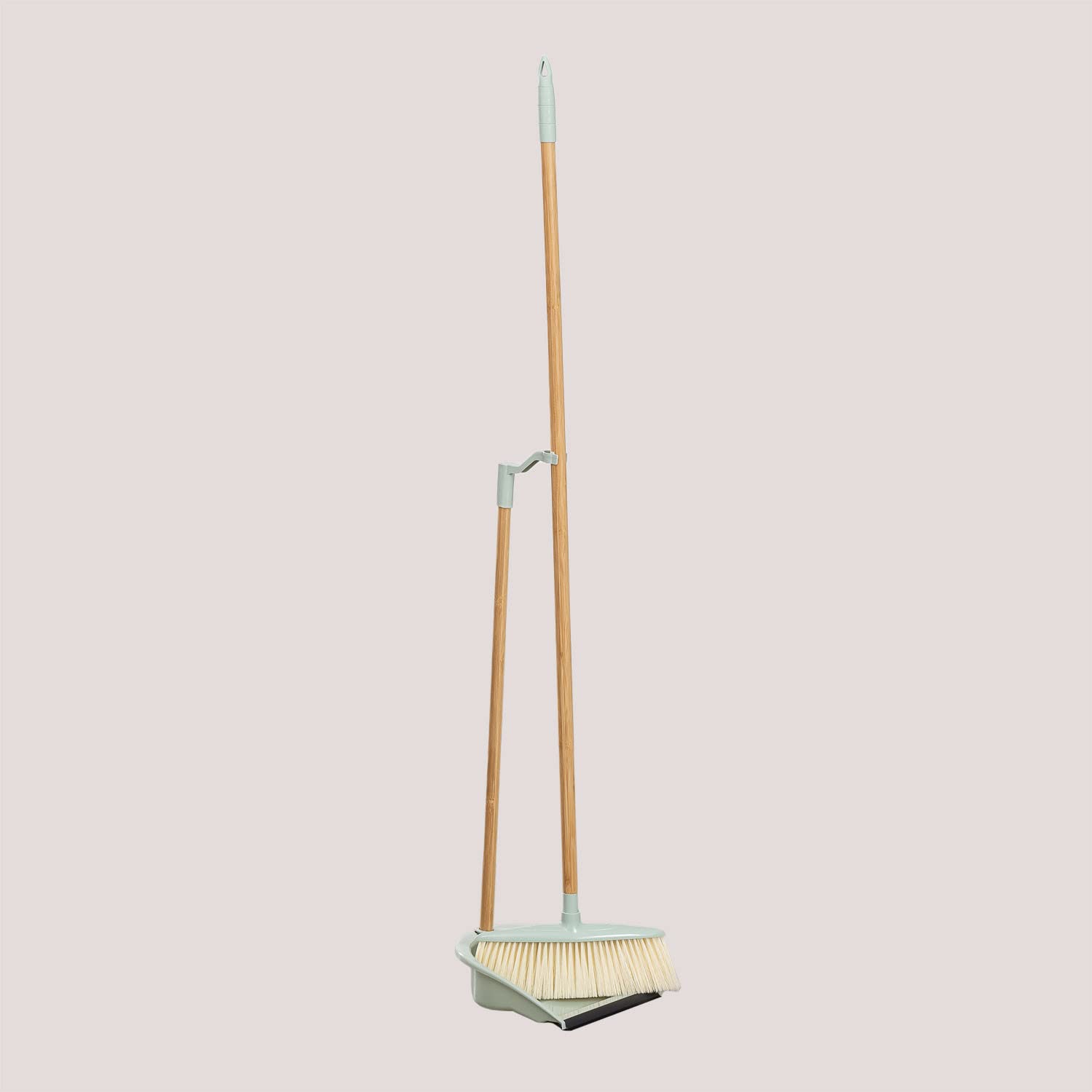 Sklum Jalei Set Scopa e Paletta Bambù Beige Verde