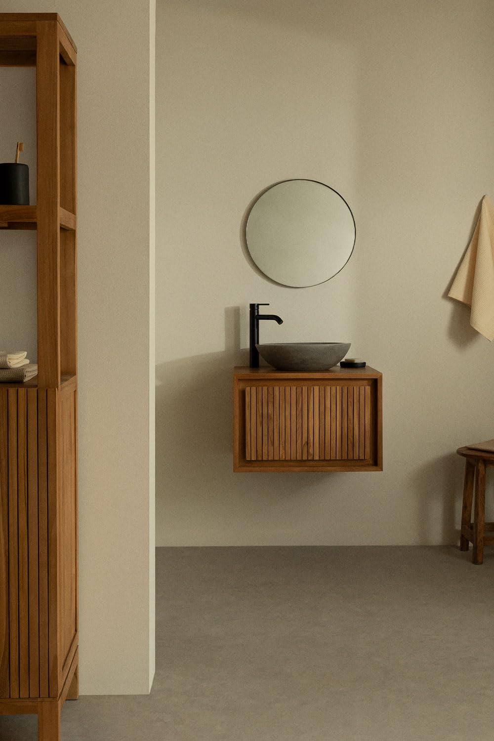 Sklum Melvil Mobile Bagno Sospeso 60 cm Legno Teak