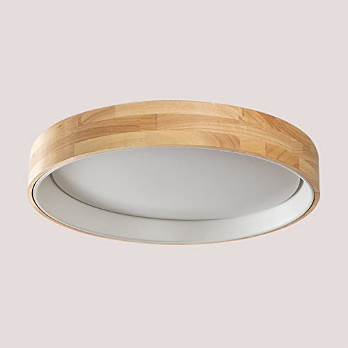 Sklum Balto plafoniera LED bianco Ø55 cm legno