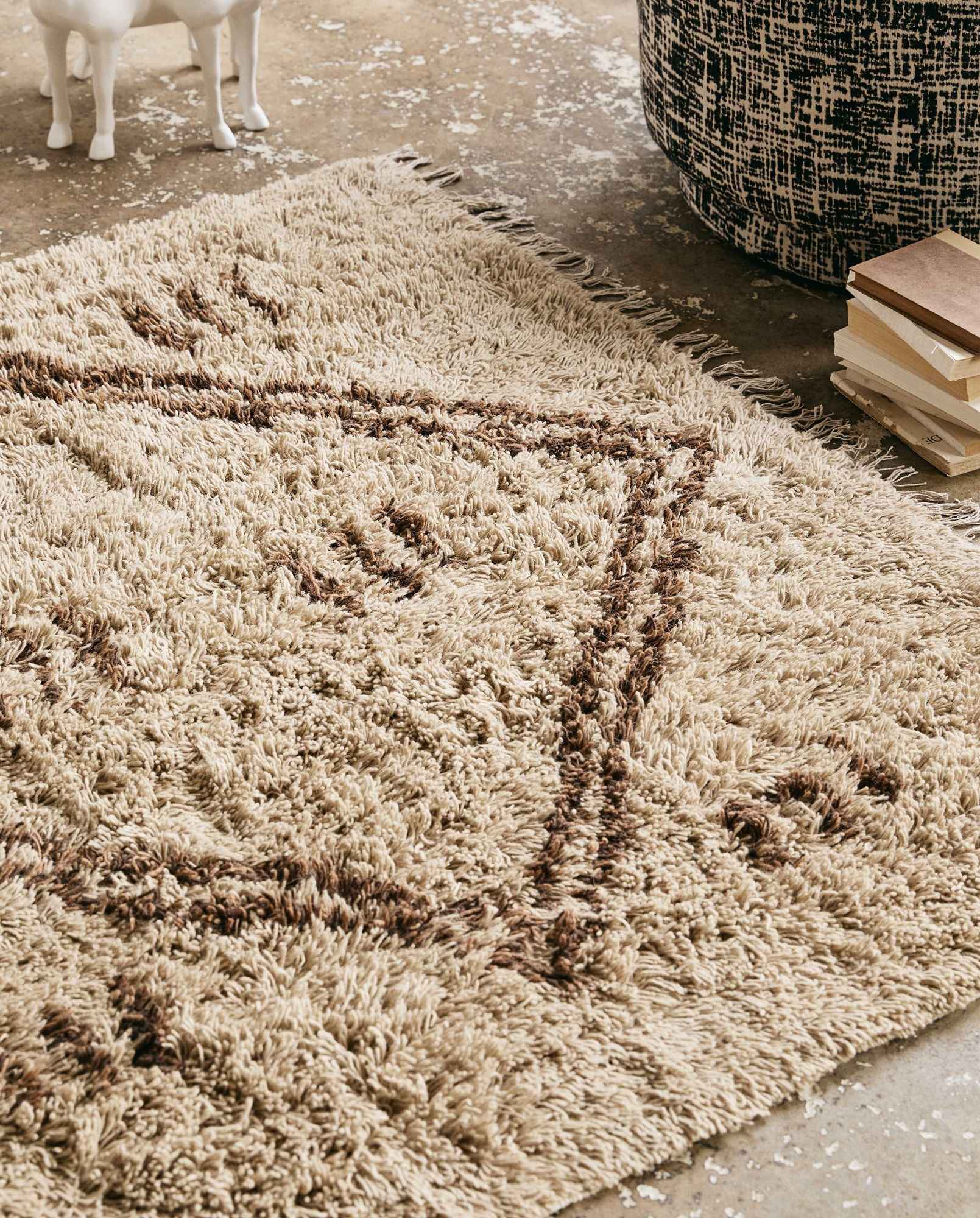 Bambua Leah tappeto lana 160x240 beige motivo marocchino