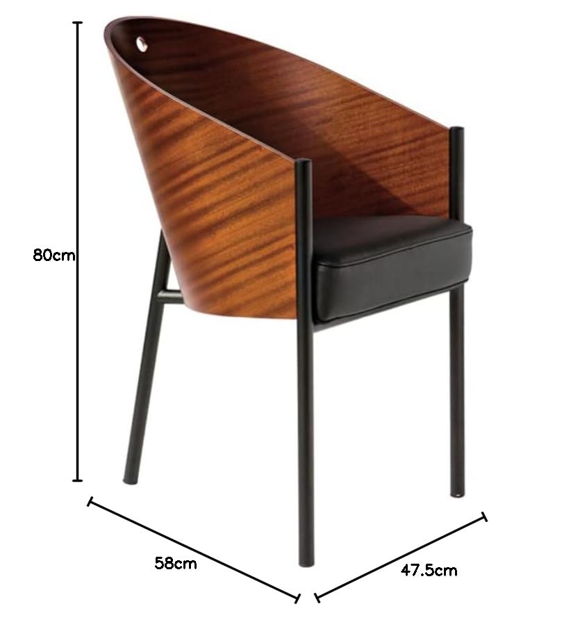 Driade Store Costes Sedia Mogano/Nero in Pelle