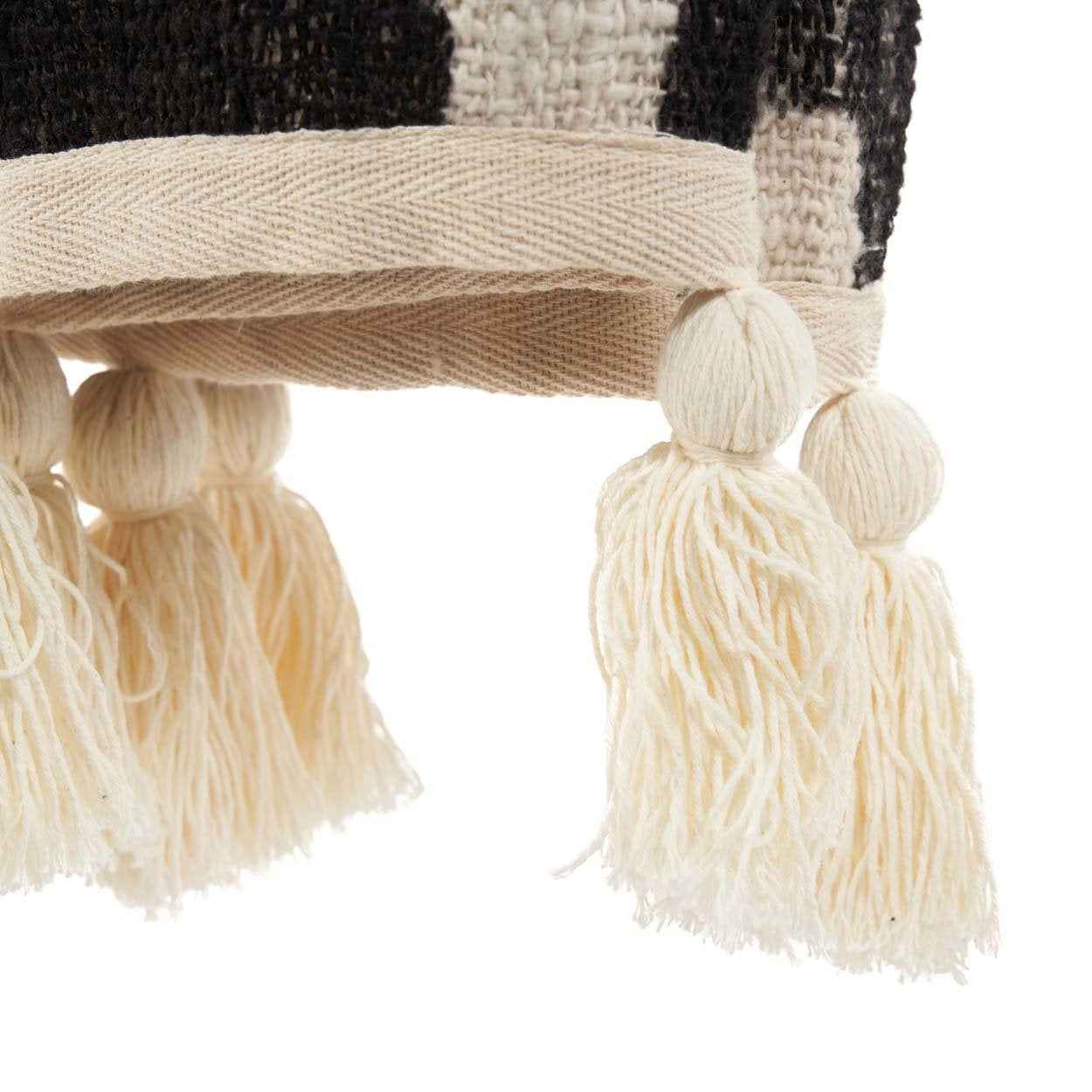 Bambua Aztec plaid cotone nero naturale