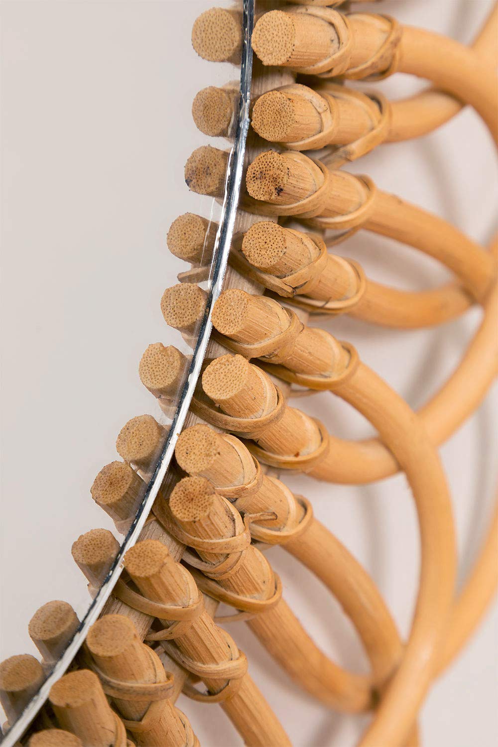 Sklum Krayo Specchio Rotondo in Rattan 60 cm Naturale
