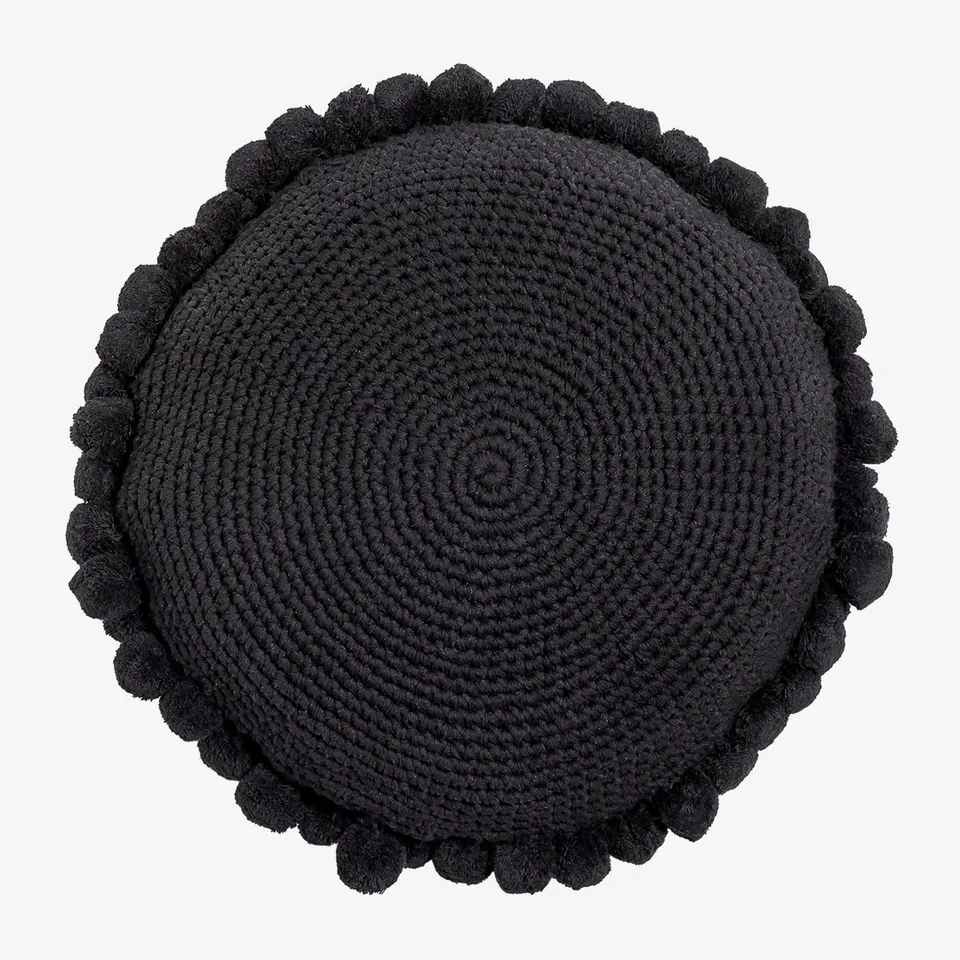 Sklum Yilda cuscino rotondo Ø50 cm cotone con pon pon