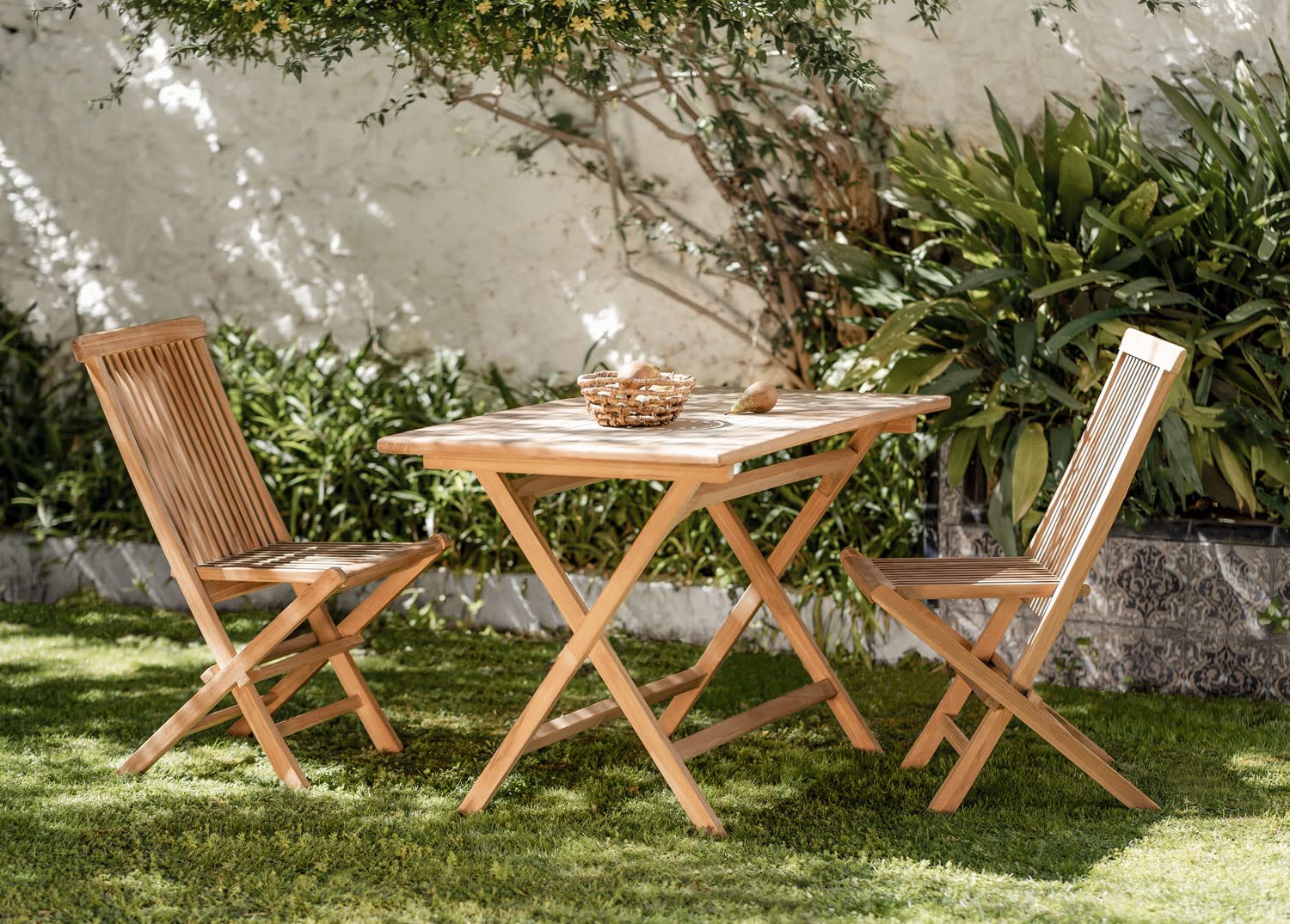 Sklum Pira set giardino teak tavolo + 2 sedie