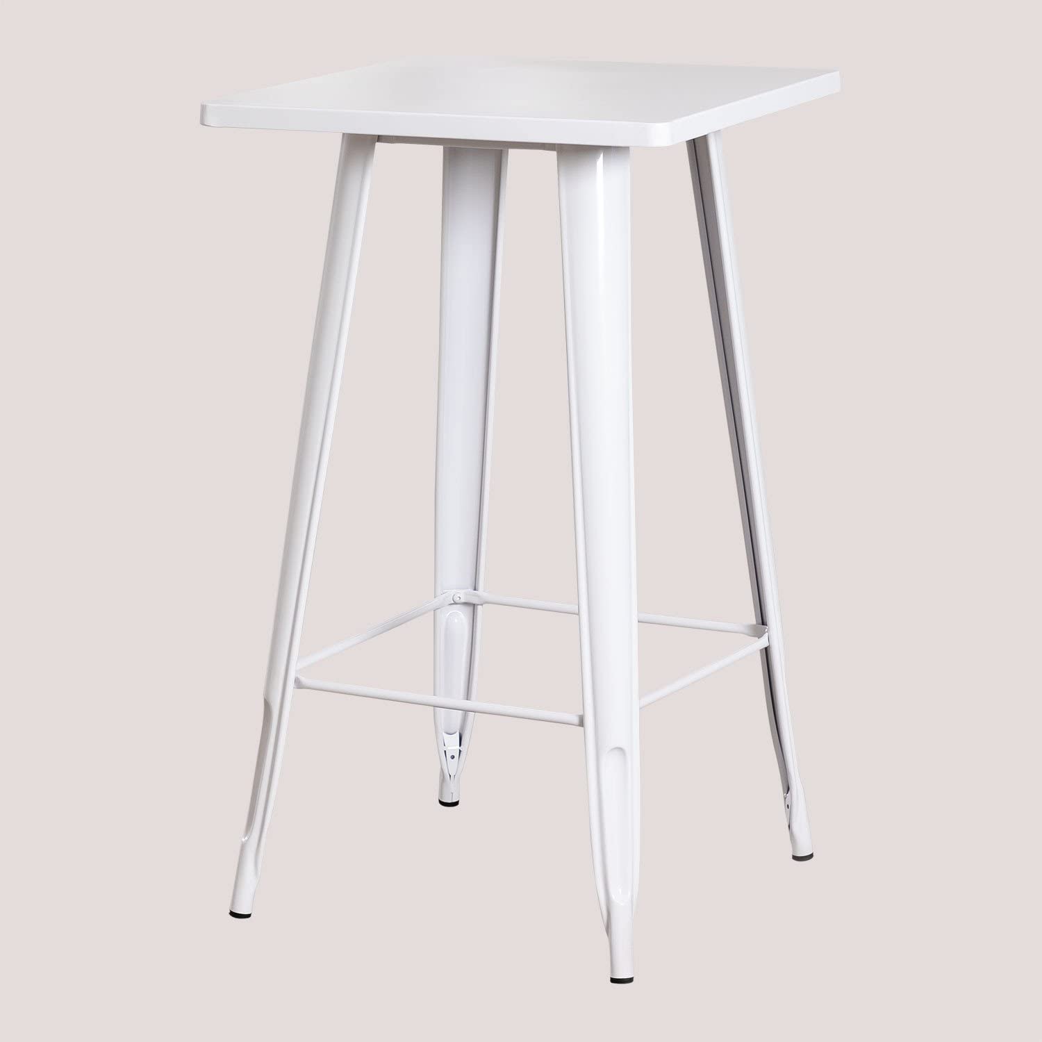 Sklum LIX tavolo alto in acciaio bianco 60x60