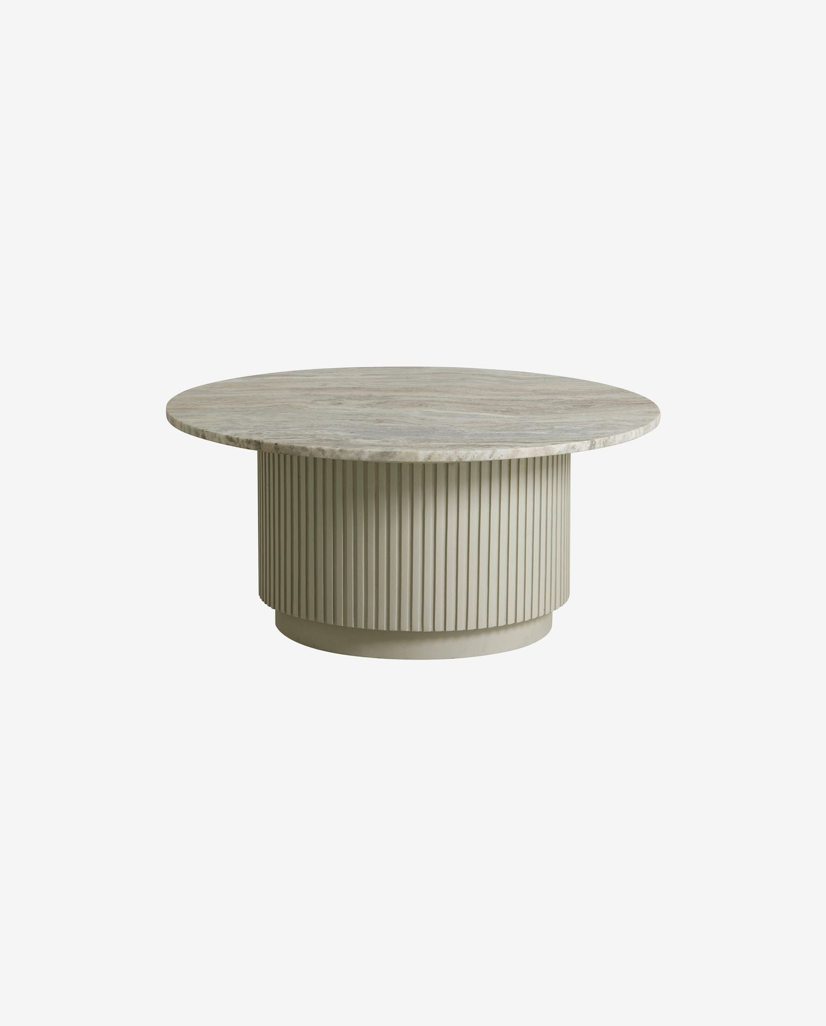 Bambua Erie tavolino rotondo marmo avorio legno