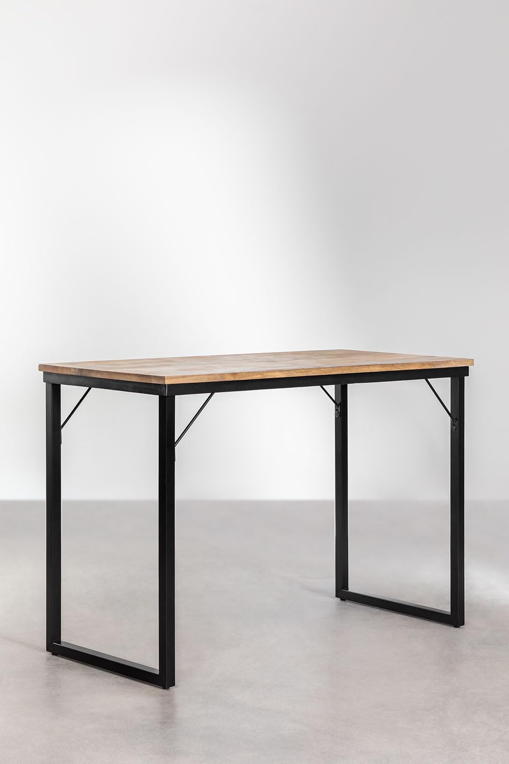 Sklum Nargys Tavolo Alto Bar Nero 152 cm Legno Riciclato