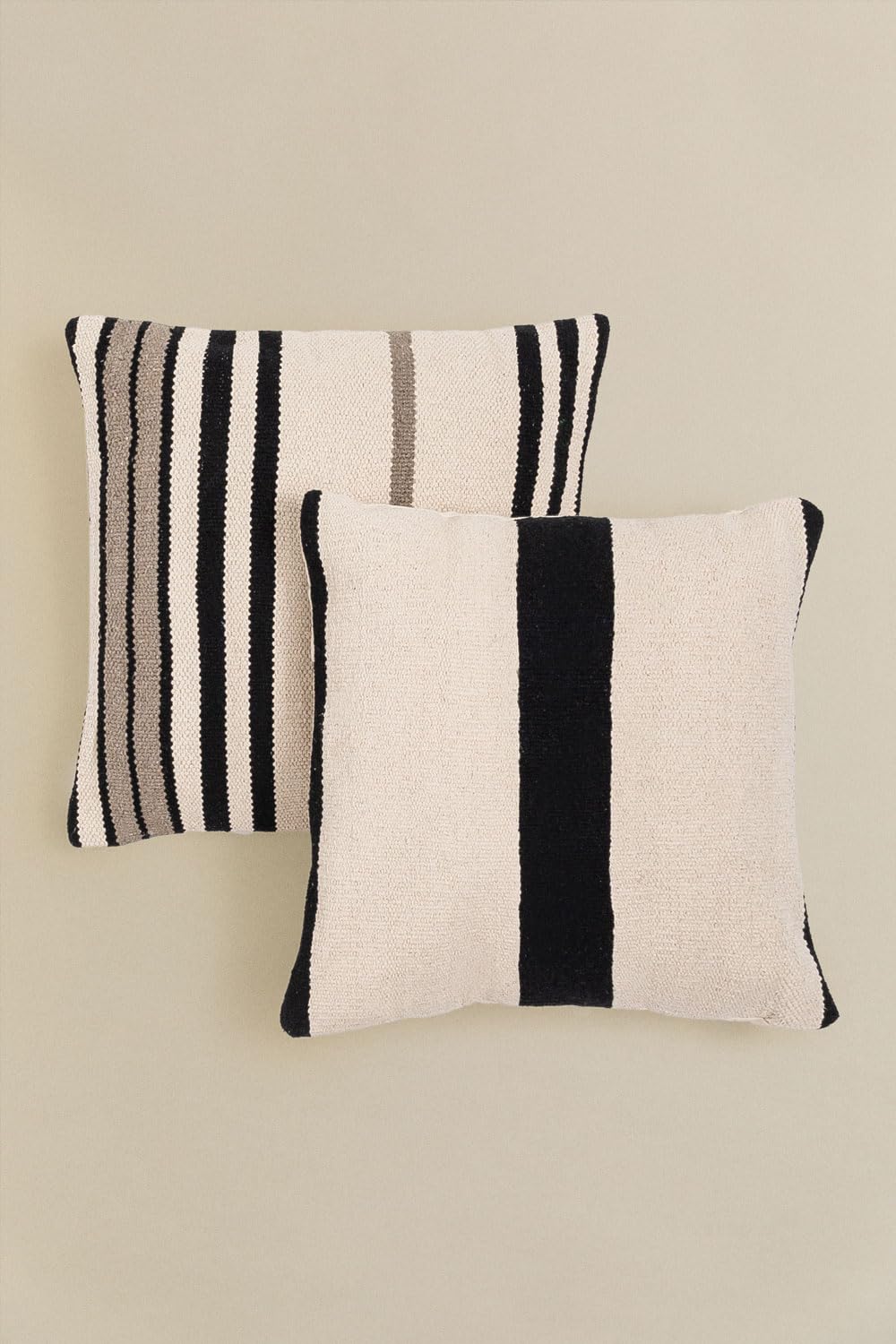 Sklum Corwin cuscino quadrato 45x45 bianco e nero cotone