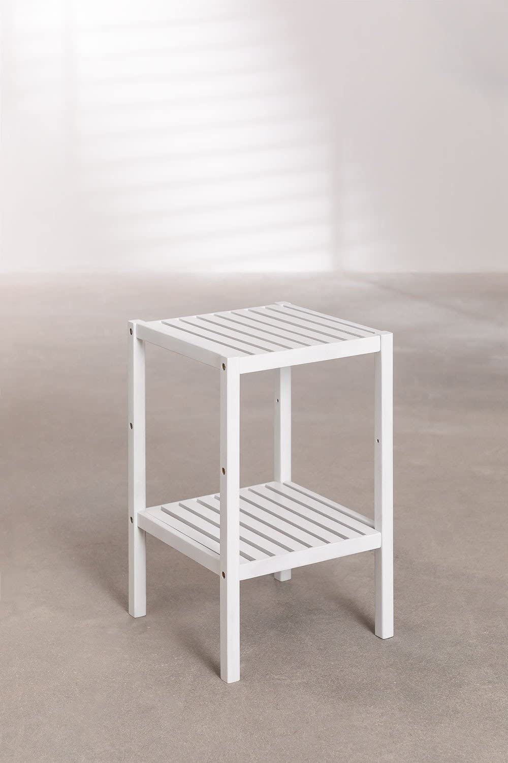 Sklum Zarak scaffale in bambù bianco e legno 50 cm