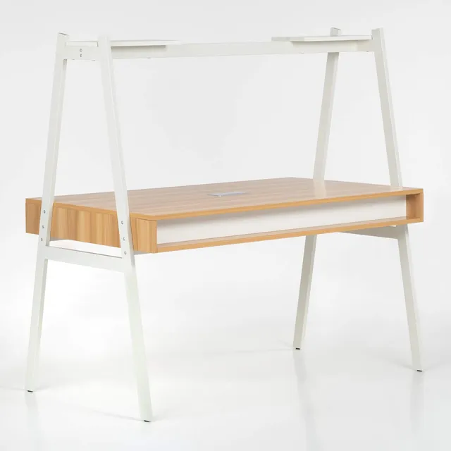 Sklum Bhan Scrivania Bianco 144 cm in Acciaio
