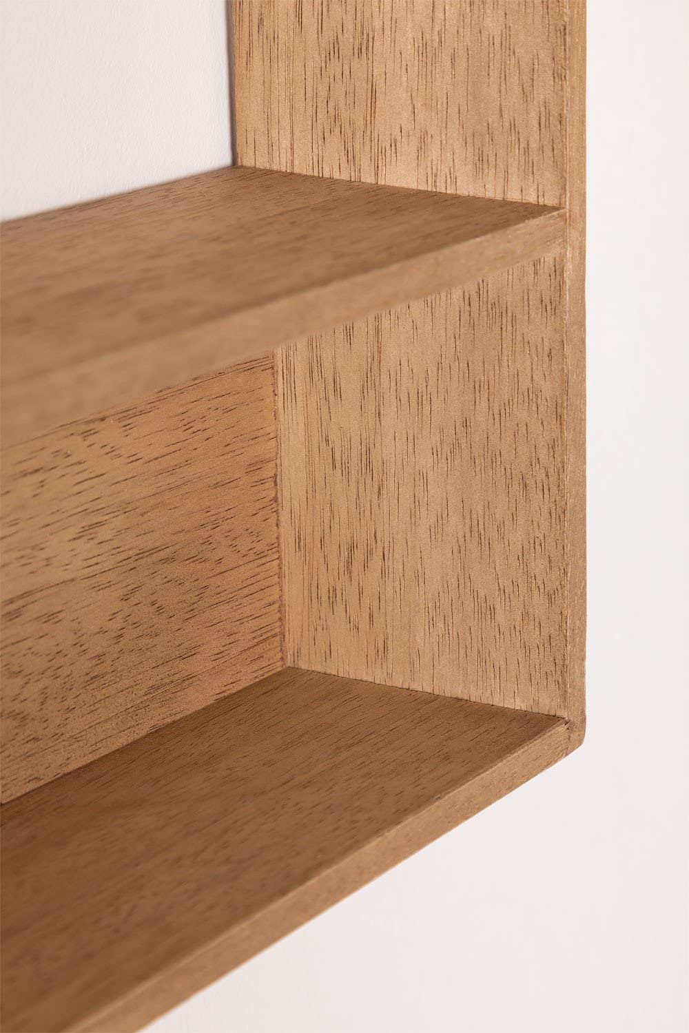 Sklum Ageh Scaffale con Specchio Rotondo 80 cm Legno Naturale