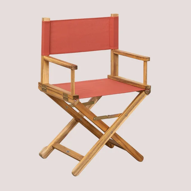 Sklum Ridley Style Sedia Regista Pieghevole Legno Tetto Rosso
