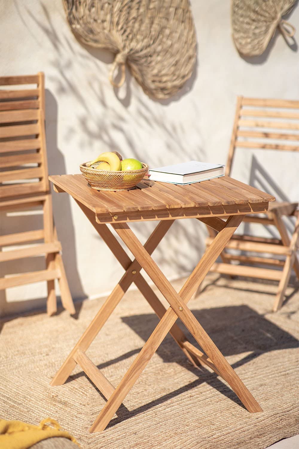 Sklum Nicola Tavolo Giardino Teak Pieghevole 60x60