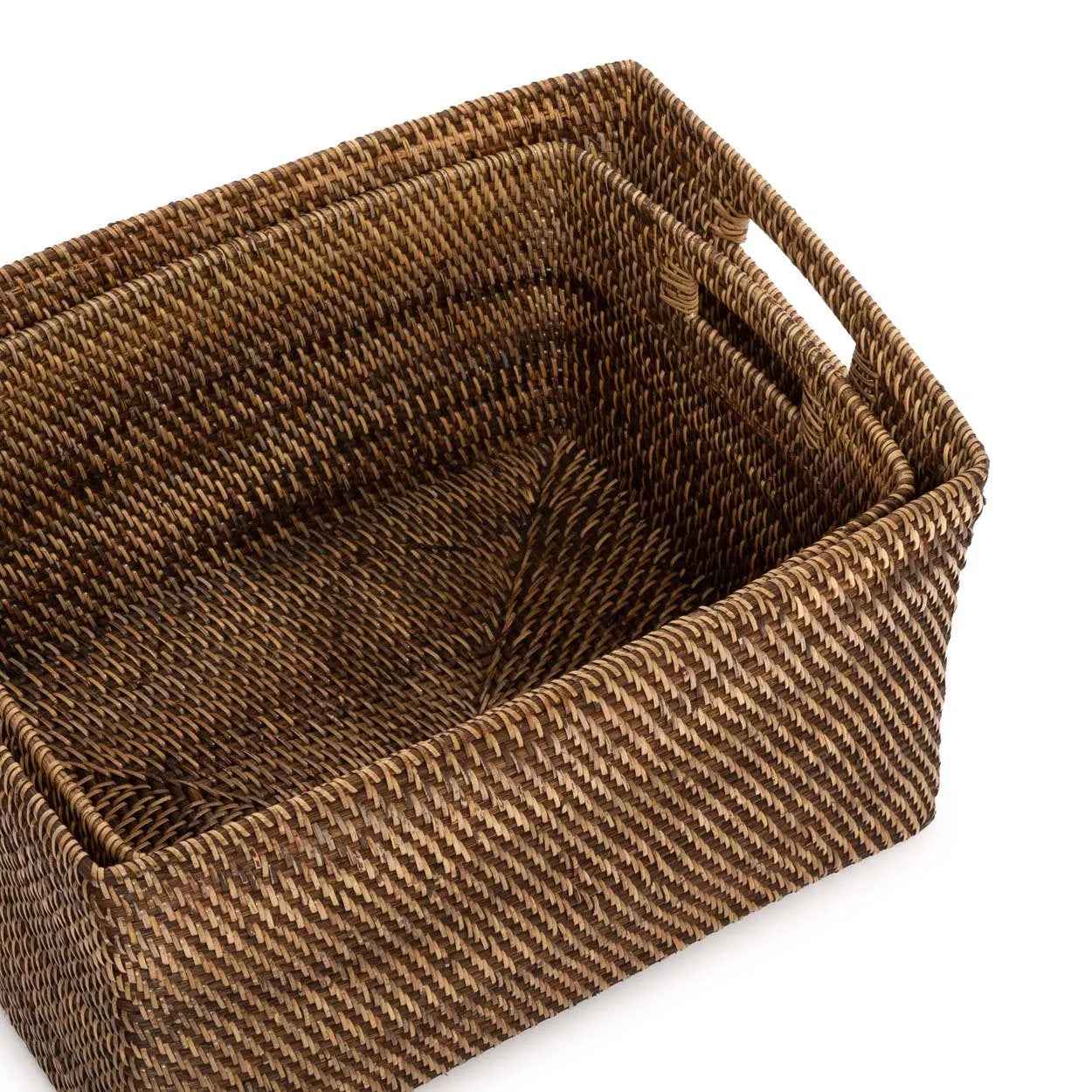 Bambua Colonial Magazine Basket cestino rattan marrone M