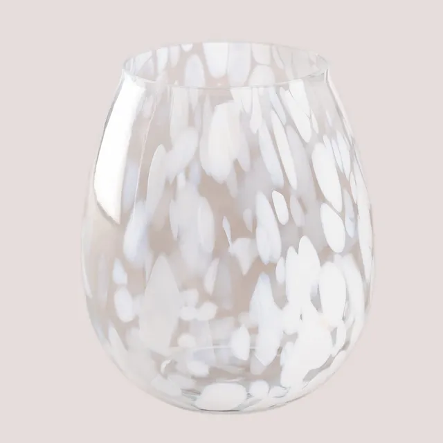 Sklum Sosan Vaso in vetro 20 cm bianco decorativo