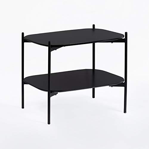 Sklum Andy Tavolo Nero 75x50 cm MDF e Acciaio