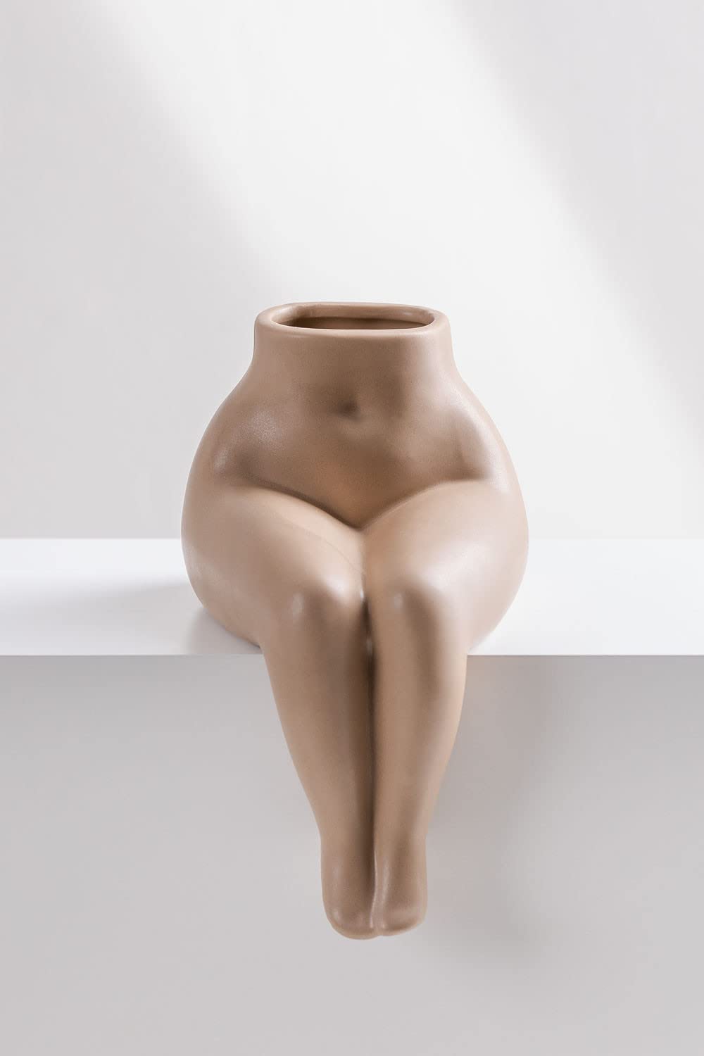Sklum Irenka Vaso in Ceramica Marrone Nocciola Decorativo