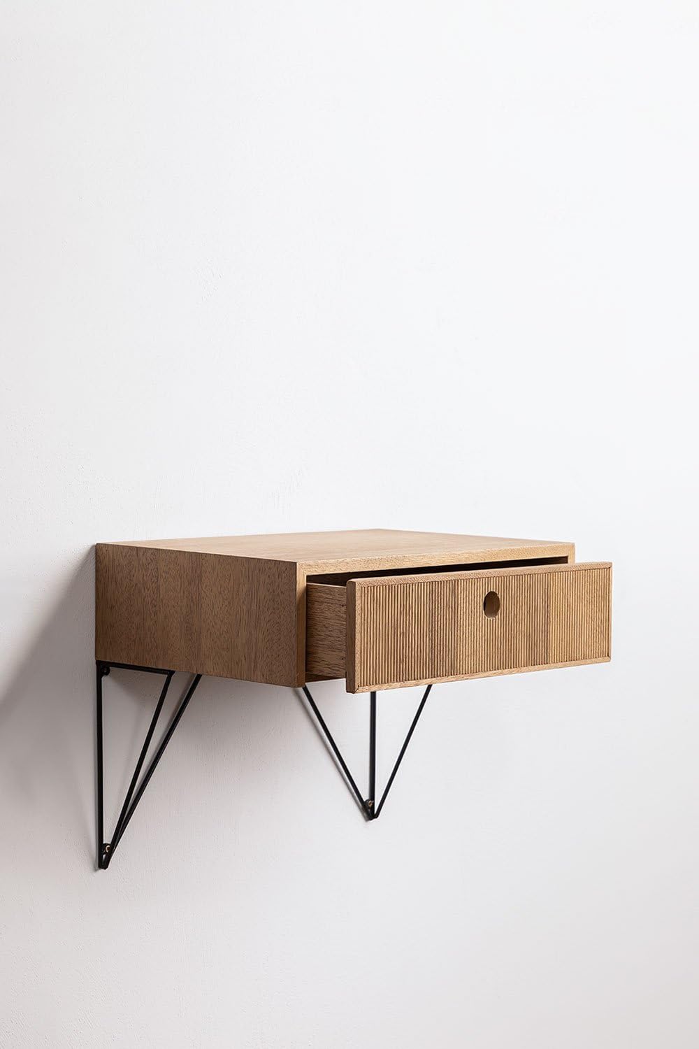 Sklum Glai comodino sospeso legno naturale con cassetto