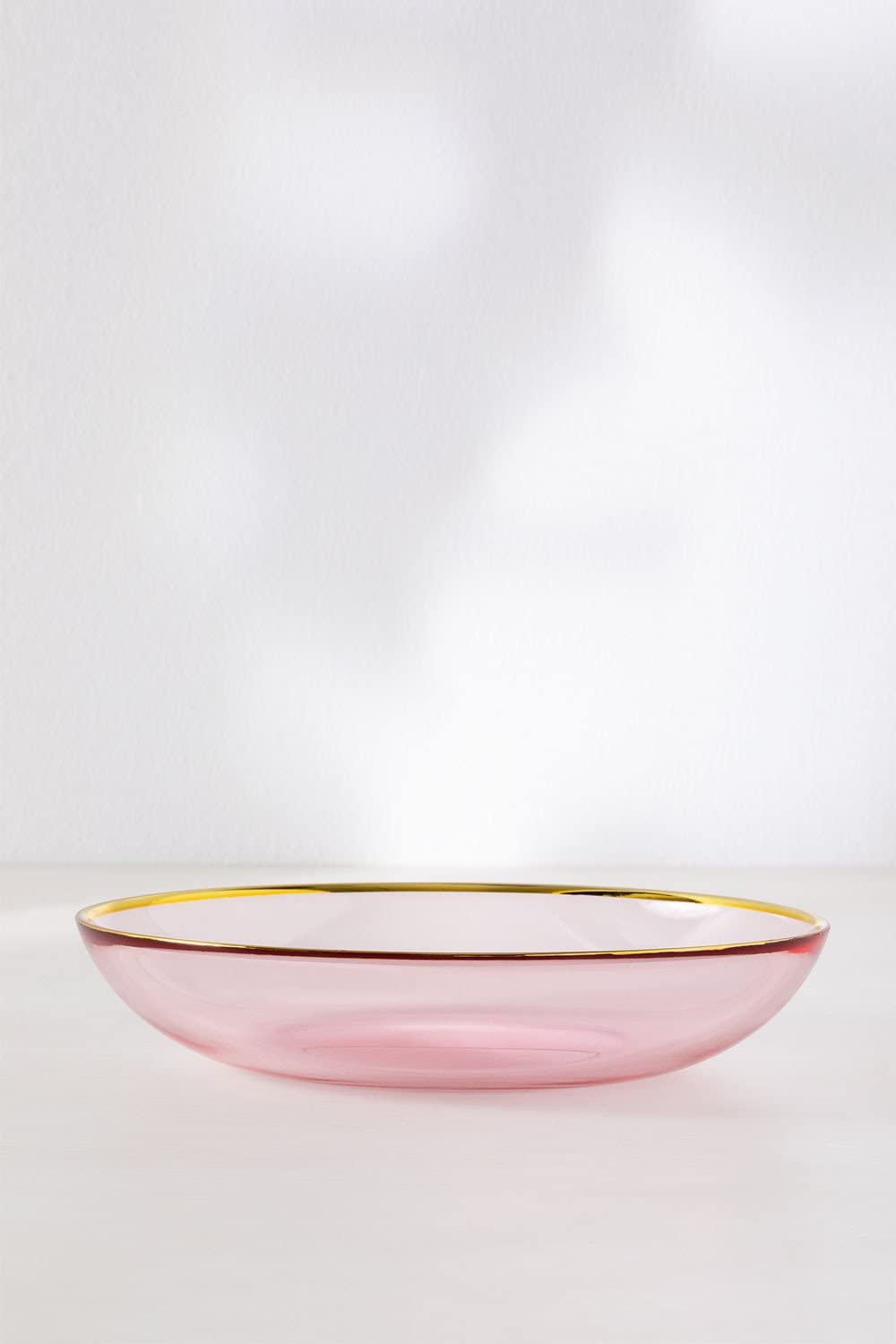 Sklum Candy Set 4 Piatti Fondi Vetro Rosa Oro Ø21