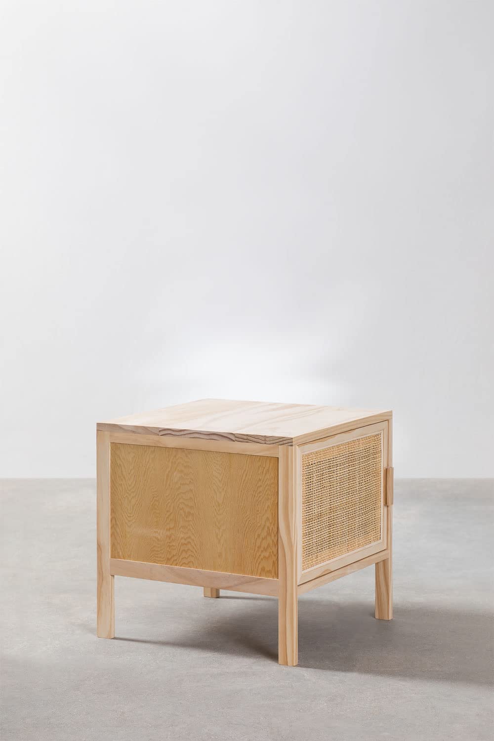 Sklum Reyna comodino rattan e legno pino