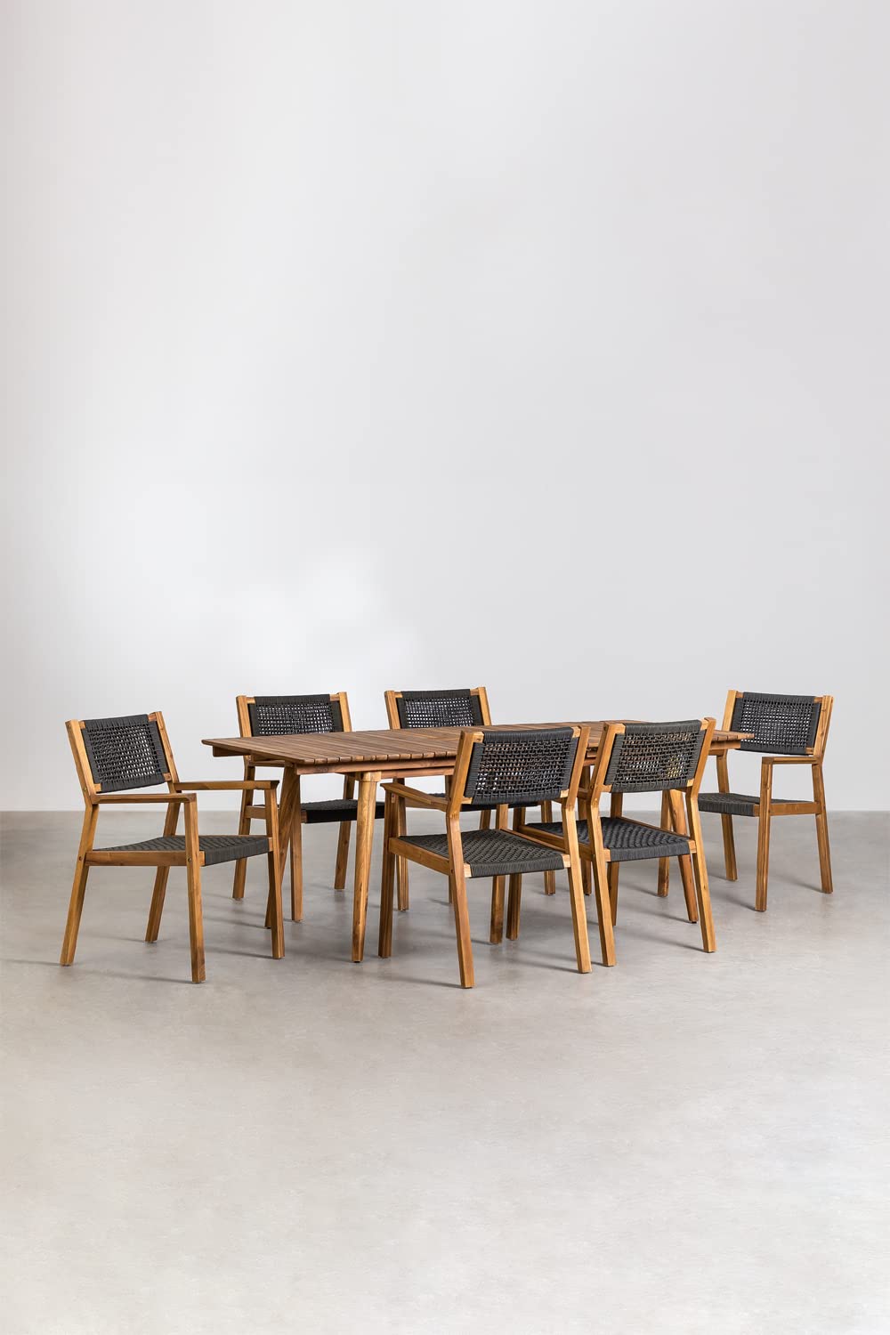 Sklum Tenay set tavolo allungabile 6 sedie giardino acacia
