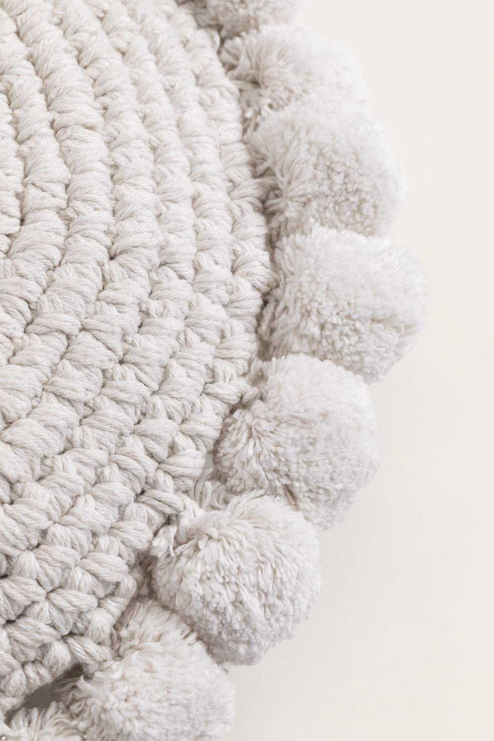 Sklum Yilda cuscino rotondo Ø30 cm cotone con pon pon