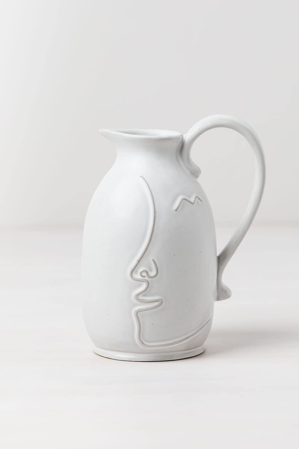 Sklum Aledi Vaso in Ceramica Bianco Antico Viso 21 cm
