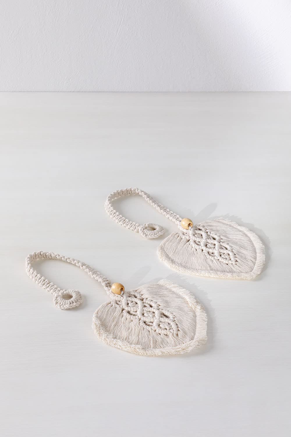 Sklum Surat set 2 fermatende in macramè beige
